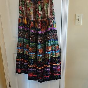 Soft Surroundings XL Cotton Boho Beauty! Flair Maxi Skirt.